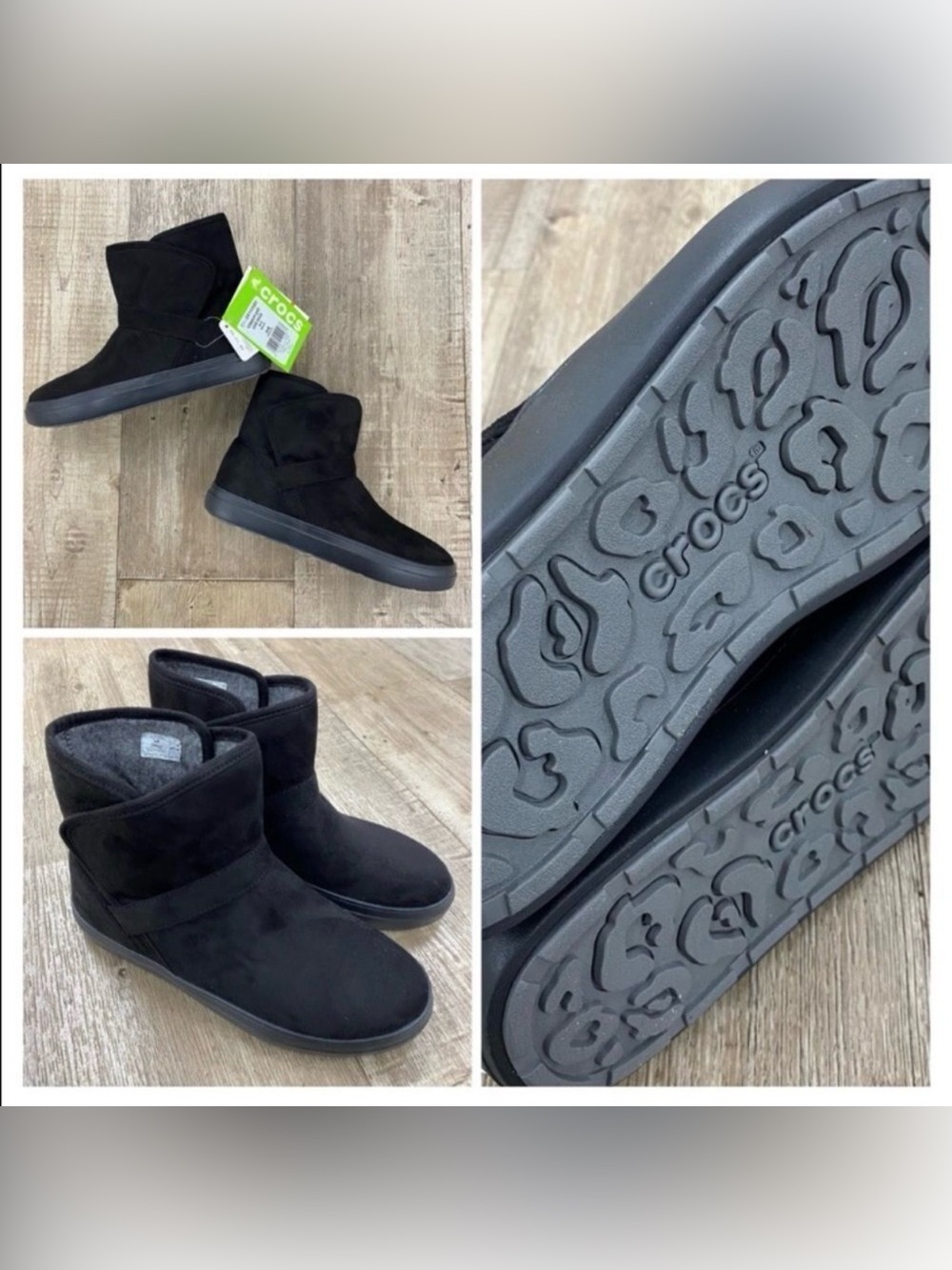 Crocs Black Lodgepoint Synth Suede Booties